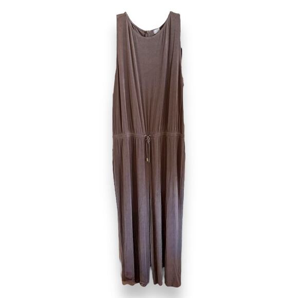 Chico's Womens Jumpsuit Sz 4 XXL 20 22 Taupe Classic Tie Waist Romper - Picture 5 of 8